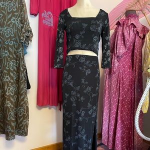 Vintage 1990s Y2K La Belle Maxi Skirt and Top Set